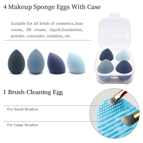 Koccido 22-Piece Sky-Blue Makeup Brush Set for Flawless Application