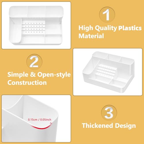 White CGBE Nail Drill Holder with 28 Holes & Storage Compartments