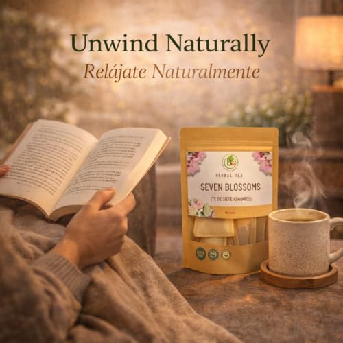 7 Blossoms Herbal Tea – 60 Caffeine-Free Tea Bags – 100% Natural & Vegan