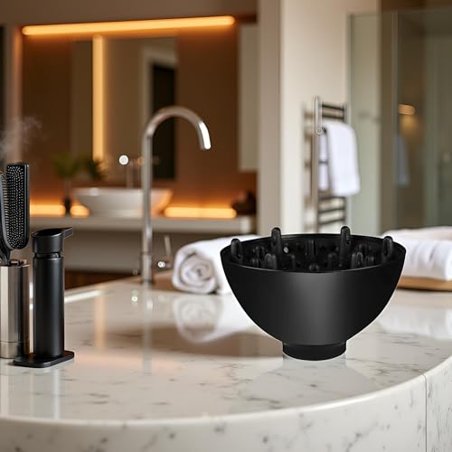 Hair Diffuser, Black Adaptable for Blow Dryers Diffuser Universal for Curly Care Dryer Diffusers and Styling Tools and Appliances Accessories, Hair Attchment for Women