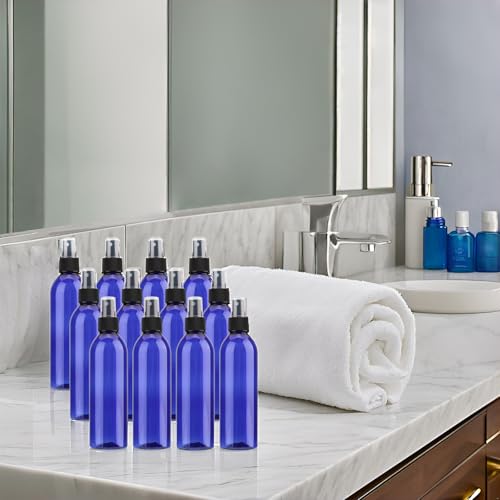 Tosnail 12 Pack 8 Oz Plastic Spray Bottles with Black Mist Sprayer