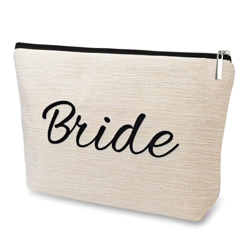 DJOLY Bridal Shower Makeup Bag - Chic Travel Pouch for Bride