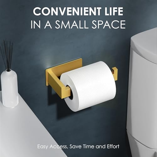 Auxmir Self-Adhesive Gold Toilet Paper Holder - SUS304 Stainless Steel