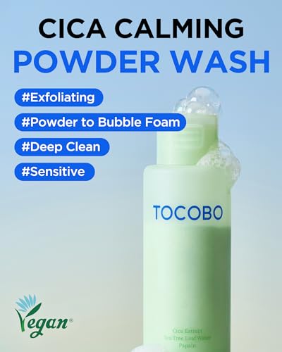 TOCOBO Cica Calming Powder Wash – Gentle Exfoliating Cleanser for Sensitive Skin
