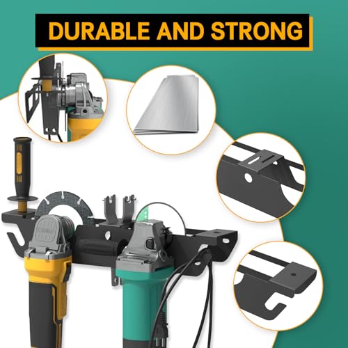 Wall-Mounted Tool Organizer Rack for Angle Grinders - 2-Pack