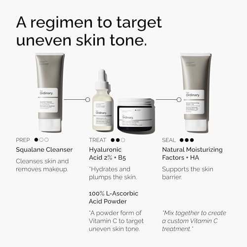 The Ordinary Vitamin C Powder - Pure L-Ascorbic Acid for Skin Brightening & Anti-Aging, 0.7 oz