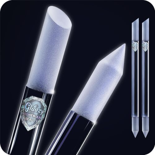 Gladzy Glass Cuticle Pusher Set - 2 Pcs Dual Ended Manicure Nail Tool