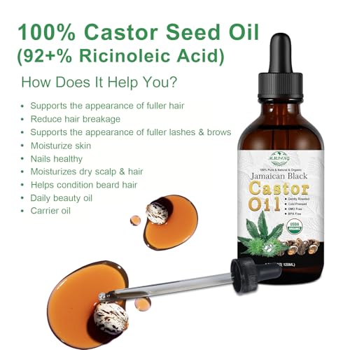 MMPANG Jamaican Black Castor Oil 4.22 Fl Oz - Organic Cold Pressed Hair & Skin Oil