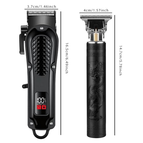 Cordless Hair Clippers for Men - Complete Grooming Kit with LCD Display