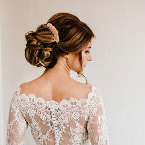 4-Piece Rhinestone Hair Side Combs - Elegant Crystal Bridal Hair Accessories