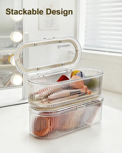 Sylmifoi Clear Acrylic Makeup Brush Holder with Lid - Dustproof Organizer