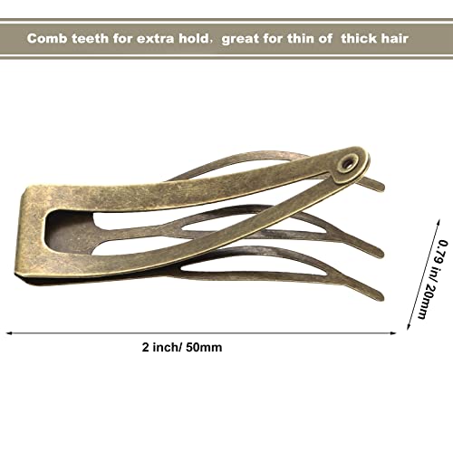 Chinco 24 Pcs Double Grip Metal Snap Hair Clips - 2 Inch