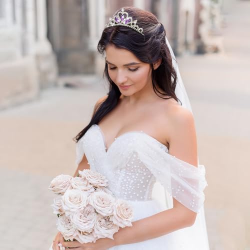 Silver Crystal Tiara Crown for Women - Rhinestone Hair Accessory