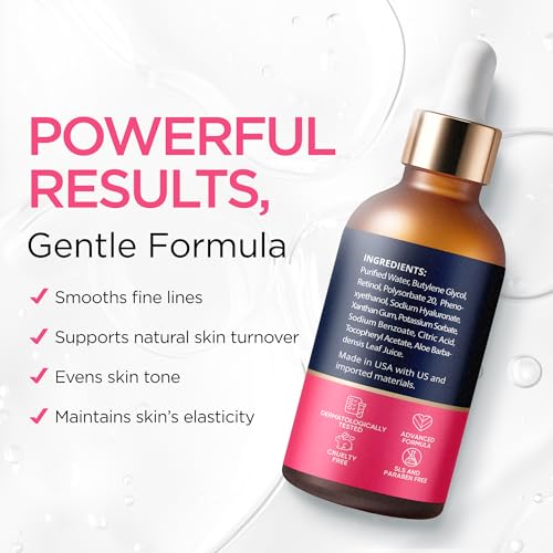 Retinol Serum with Hyaluronic Acid & Vitamin E – 1 Oz Anti-Aging Treatment