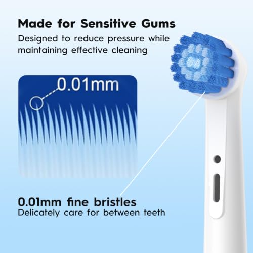 Swistarhan White 16 Pack Replacement Toothbrush Heads for Oral B Sensitive Gums