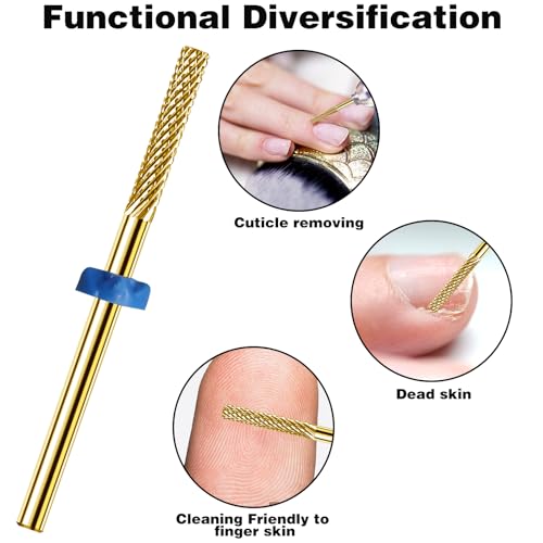 HINGTAI 3-Piece Carbide Cuticle Drill Bits for Electric Nail Files