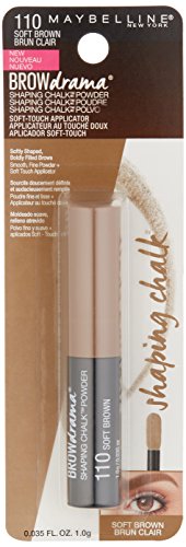 Maybelline Brow Drama Shaping Chalk Powder - Soft Brown, 0.04 oz
