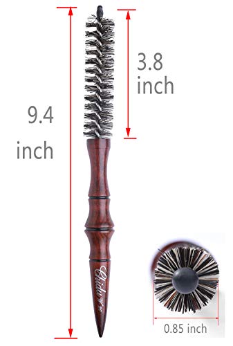 PERFEHAIR 0.85-Inch Mini Boar Bristle Round Brush for Short Hair