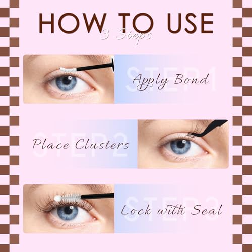 Velure Light Brown Lash Clusters Kit - 8-14mm Natural D Curl