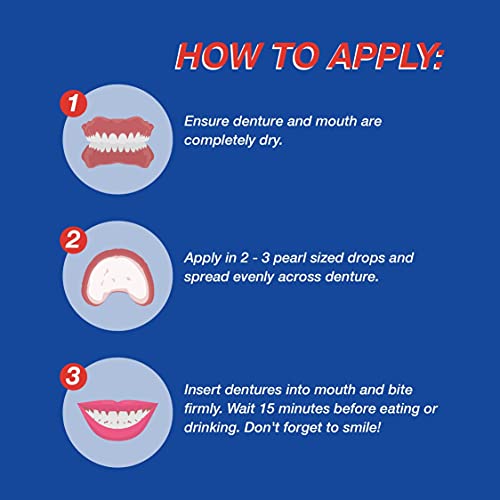 Secure Waterproof Denture Adhesive for Sensitive Gums - 1.4 Oz
