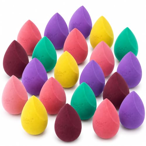 Unfovi 20 Pcs Makeup Sponge Set, Pastel Solid Color Beauty Blenders