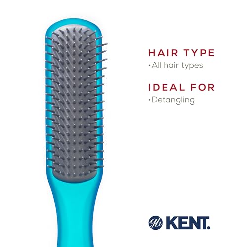 Kent Airhedz Glo Blue Detangling Hair Brush - 9 Row Ionic Nylon Bristles