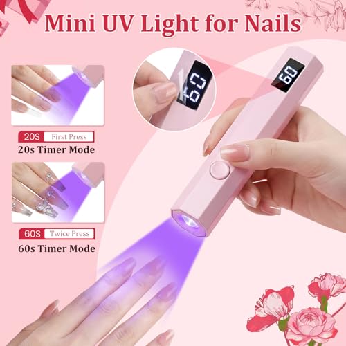 Handheld UV Nail Light - Mini LED Lamp with 20/60s Timer