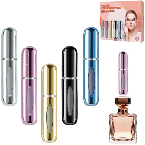 opasyo Refillable Perfume Atomizer - 5ml Leak-Proof Travel Spray Bottle Set
