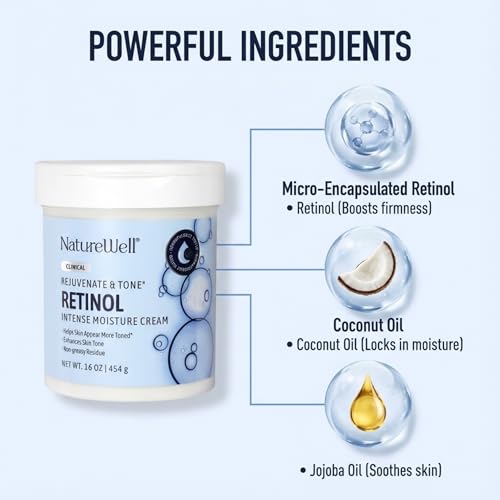 NATURE WELL Retinol Rejuvenate & Tone Moisturizing Body Cream - Old Version, 16oz