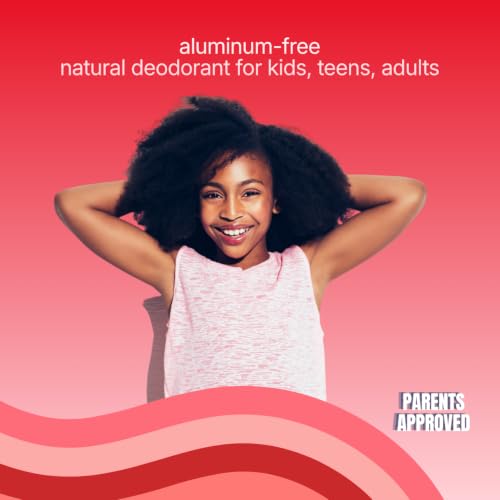 grownish Strawberry Vanilla Deodorant for Girls, Aluminum-Free & Natural