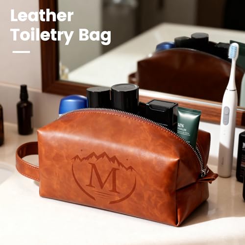 BagUrshion Personalized Men's Toiletry Bag - Water-Resistant PU Leather