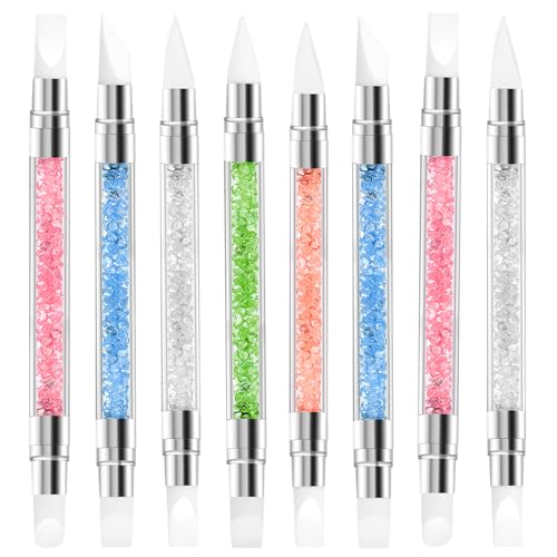 8 Pcs Dual-Head Silicone Nail Art Brushes for Manicure