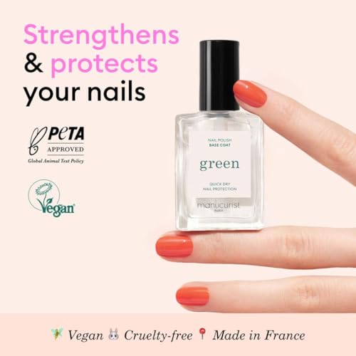 Manucurist Green Base Coat Nail Polish - 15ml, 12-Free Formula