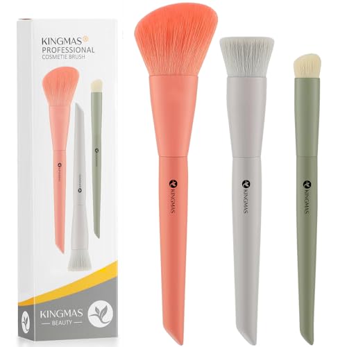 3-Piece Makeup Brush Set - Foundation, Contour & Concealer Brushes