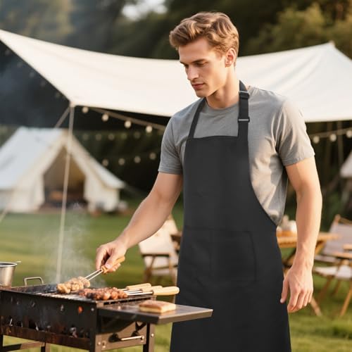 Water-Resistant Chef Apron for Men & Women with 2 Pockets