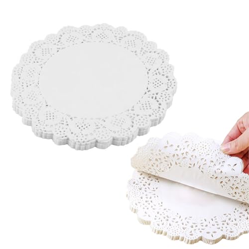10-Inch Round Lace Paper Doilies - Pack of 100 for Food & Crafts