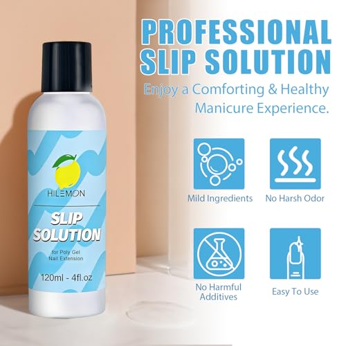 HiLemon Poly Gel Slip Solution Set - 4Oz with Brush & Cup