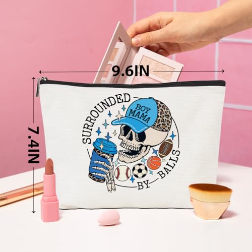 CQM Multicolor Skeleton Makeup Bag for Mom - Funny Cosmetic Organizer Gift