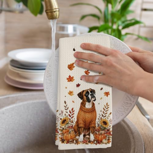 Funny Boxer Dog Kitchen Towels - 16x24 Microfiber Hand Towels
