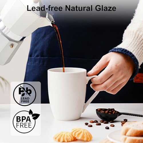 PARACITY 12 oz Ceramic Coffee Mug Set of 2 - Microwavable & Easy Clean