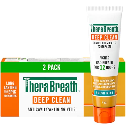 TheraBreath Deep Clean Toothpaste - Fresh Mint, 4 oz, 2-Pack