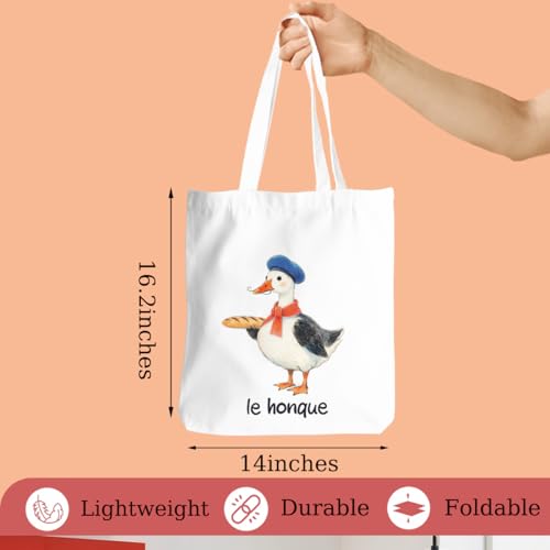 Funny Animal Canvas Tote Bag - Large Capacity Reusable Grocery Bag