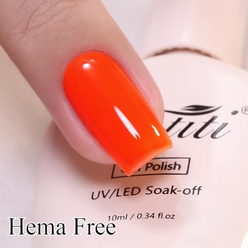 Imtiti Neon Orange Gel Polish - Long Lasting, High Gloss 10ml