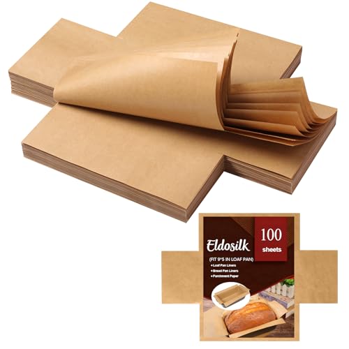 100 Pcs Unbleached Parchment Paper Loaf Pan Liners - Non-Stick, Heat-Resistant