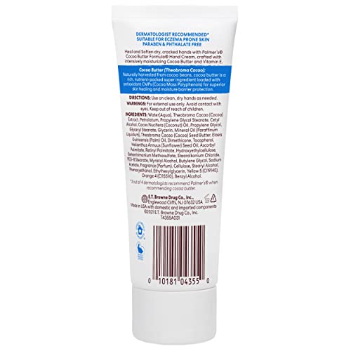 Palmer's Cocoa Butter Hand Cream for Dry, Cracked Skin - 3.4 Oz