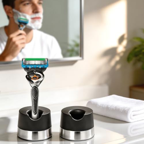 ERAVOR 2-Pack Safety Razor Stand - Compact Bathroom Countertop Organizer