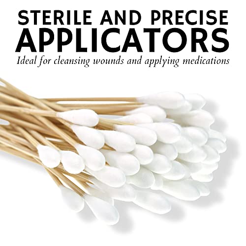 Vakly Sterile Cotton Tipped Applicators 6 in - 400 Pack for Precision Use