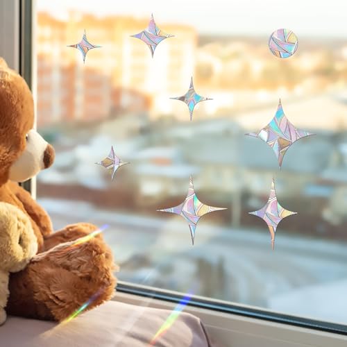 60 Anti-Collision Window Decals for Bird Strikes - Star & Circle Clings