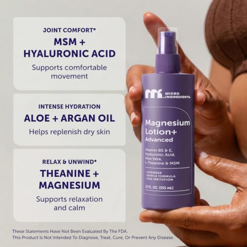 Micro Ingredients Magnesium Lotion for Sleep & Muscle Recovery, 12 fl oz