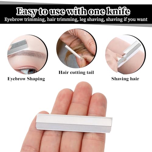 40 Pcs Stainless Steel Single Edge Razor Blades for Eyebrow & Facial Hair